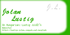 jolan lustig business card